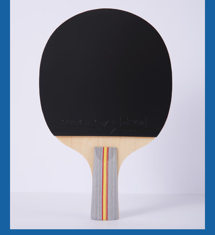 BUTTERFLY S Four-Star Table Tennis Racket, Finished Straight Handle, 5-Ply Pure Wood, Double-Sided Reverse Rubber 10