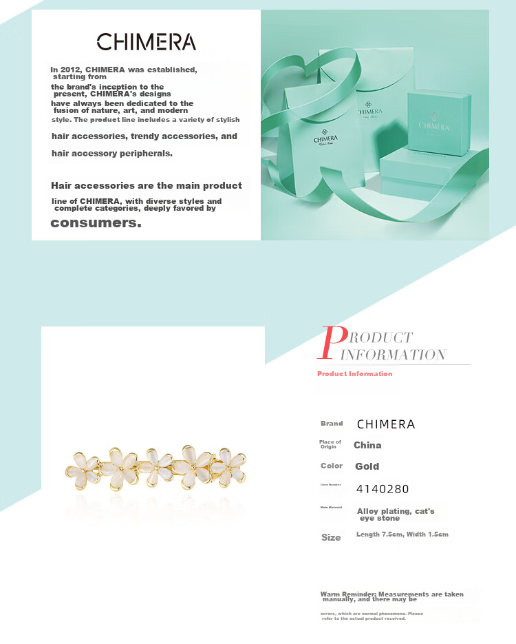 CHIMERA Elegant Hair Claw Clip with Flower And Shark Design, Luxurious Hair Clip for Back of Head, Bun Maker, Mid-Autumn Festival Gift for Wome 31