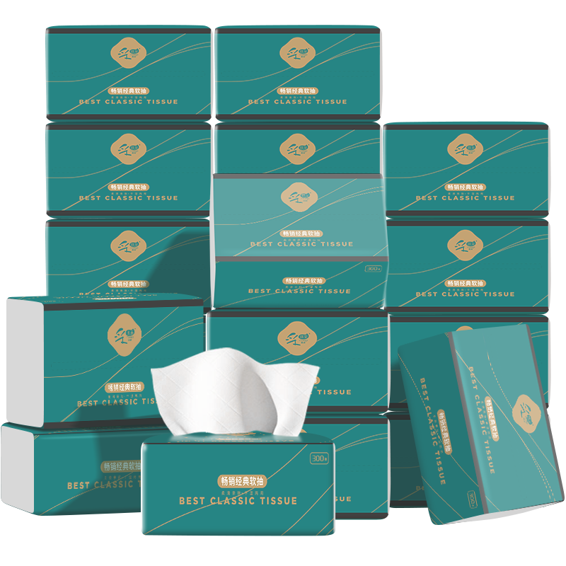 C'CHOICE Facial Tissues, 4-Ply, 75 Sheets*54 Packs, Air Cushion Embossed Napkins, Face Tissues, Hand Towels, Toilet Paper, Wholesale Box