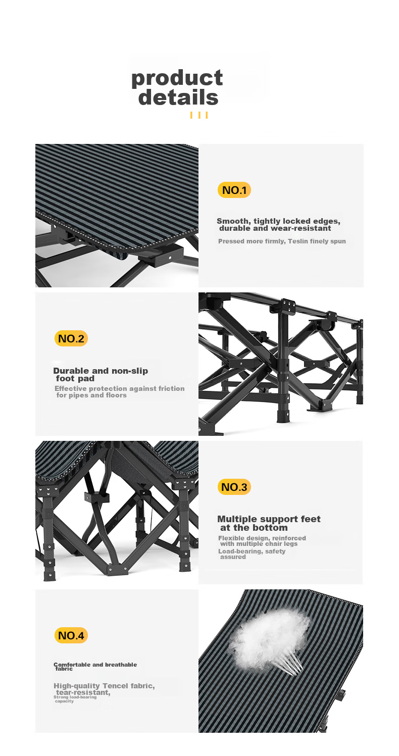 Nanjiren Folding Bed, Single Bed, Office Nap Bed, Hospital Accompanying Bed, Portable Lounge Chair, Outdoor Camping Bed 13