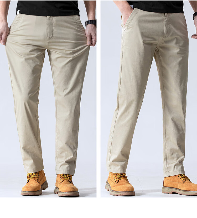 JEEP SPIRIT Men's Casual Pants, Spring Loose Straight-Leg Trousers, Men's Business Long Pants, Dark Gray, Size 28 11