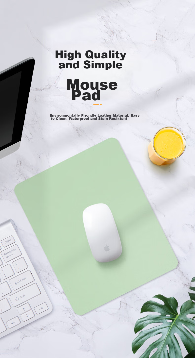 DiyiGongfang Rectangular Mouse Pad, Solid Color Simple Small Size, Instagram Style Laptop Pad, Mouse Leather Pad, Waterproof And Dirt-Resistant, Office Fresh Style for Girls And Boys, Ultra-Thin Gaming Mouse Pad 1
