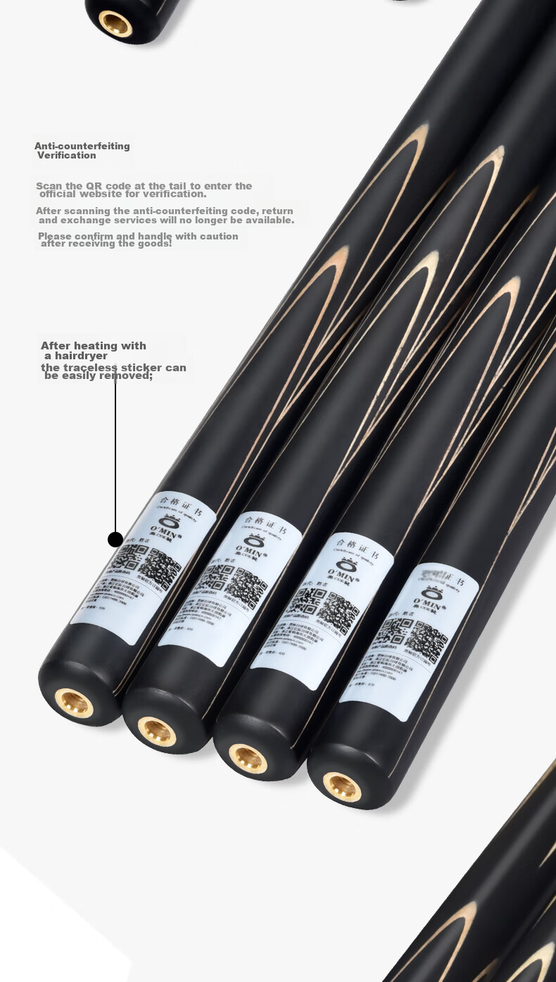 Aomi New Champion Velvet Cue Case Set Billiard Cue Pool Cue Small Tip Snooker Cue Chinese 8-Ball English Style 8