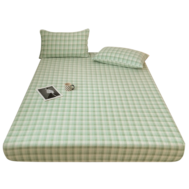Grace Class A Milk Velvet Mattress Cover, Single Piece, Winter Thickened Mattress Protector, Green, 1.5 Meters