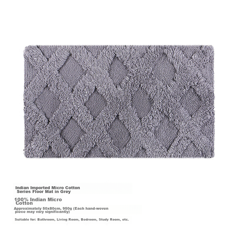 Amarelle Elegant Orchid High-Quality Pure Cotton Thickened Indian Handmade Mat26 Blue-Gray (50*80cm)