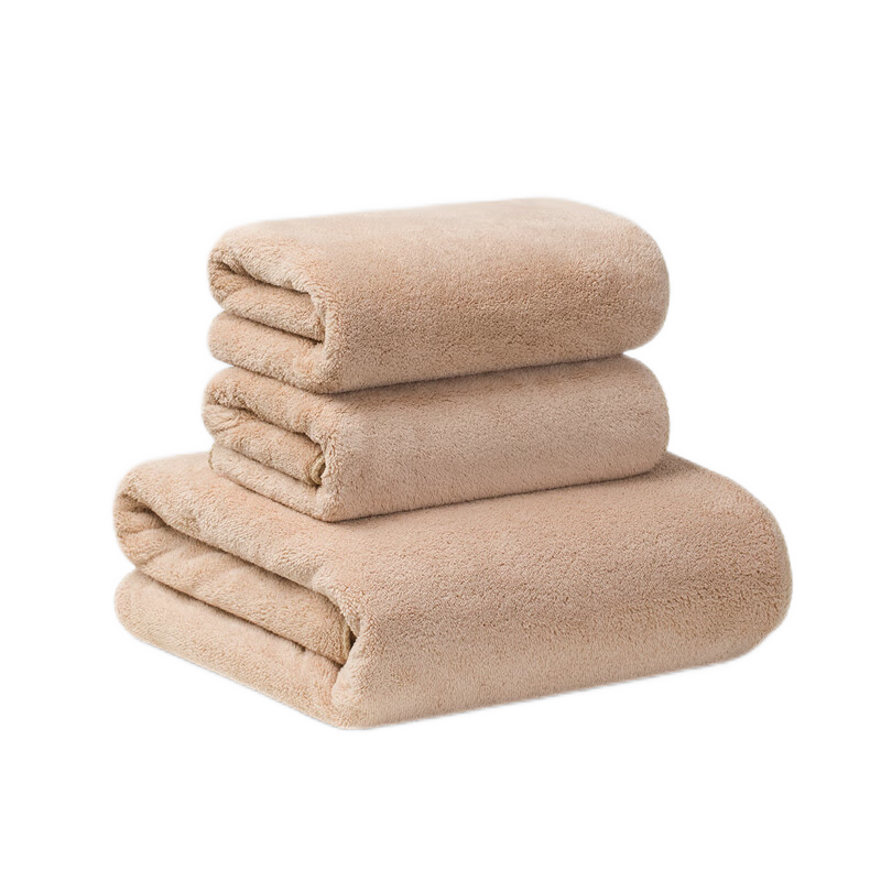 GGT Japanese Towel And Bath Towel Set of Three for Men And Women, Adult Bathing Face Washing Quick-Drying Lint-Free Absorbent Large Light Brow