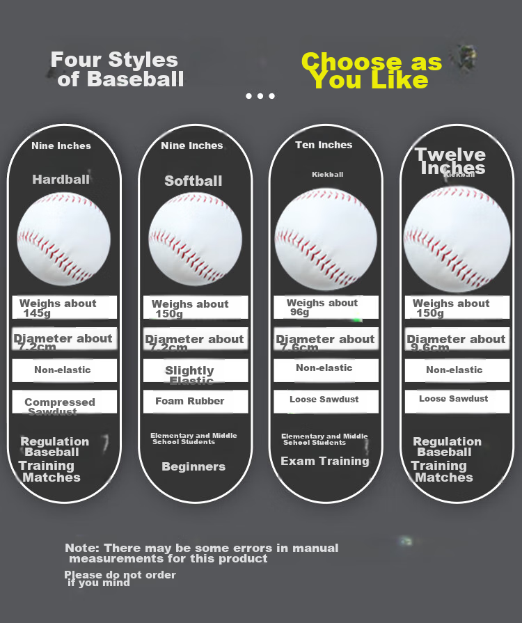 Huashimeng 10-Inch Soft Baseball for Primary And Secondary School Students' Training, Exams, Solid Hard Baseball for Middle School Entrance Exam, Baseball for Competition Training And Throwing 3