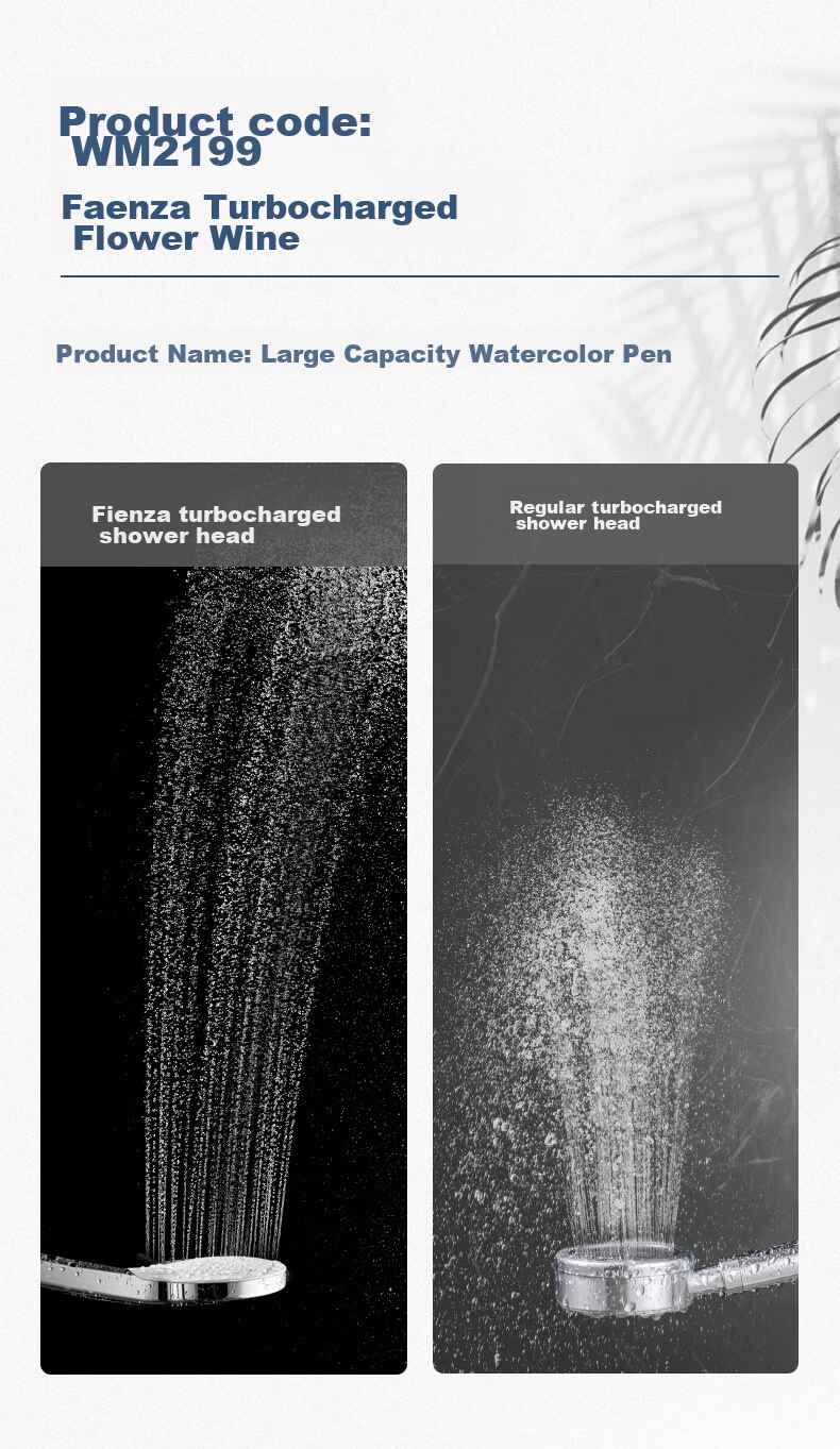 FAENZA Shower Pressure Boosting Handheld Shower Head Set with Two Showerheads And Button Control FE48H201WP-1 8