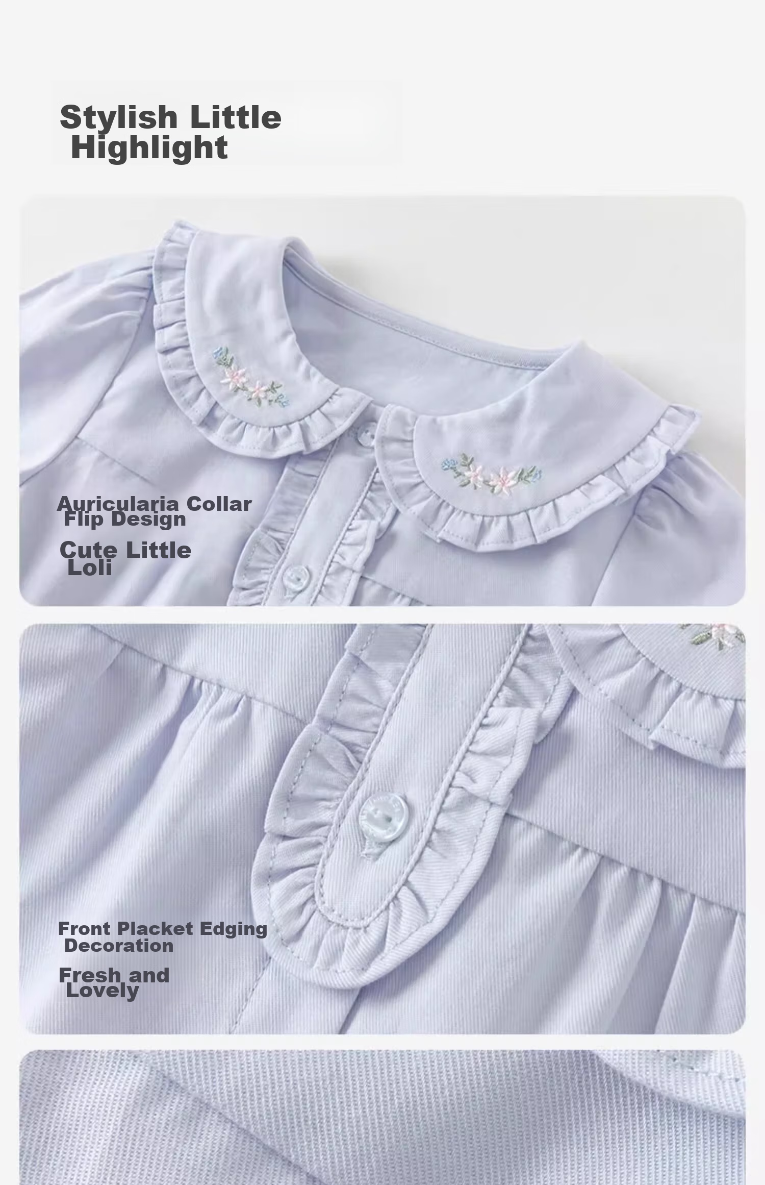 DAVE & BELLA Girls' Cotton Shirt, Autumn Wear, Baby Long-Sleeve Blouse, Children's Stylish White Top 3