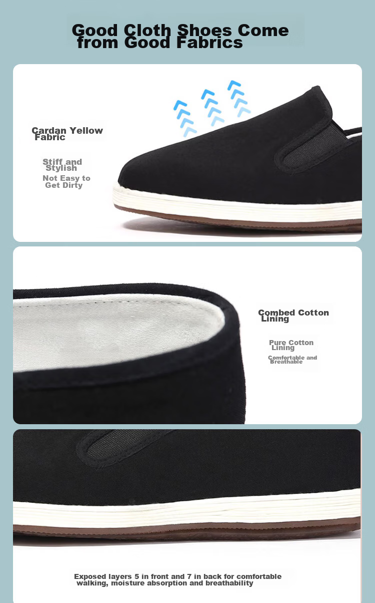 Laomeihua [Classic Mugwort Style], Traditional Beijing Cloth Shoes with Thousand-Layer Sole, Breathable And Foot-Friendly Slip-Ons, Size 38 4