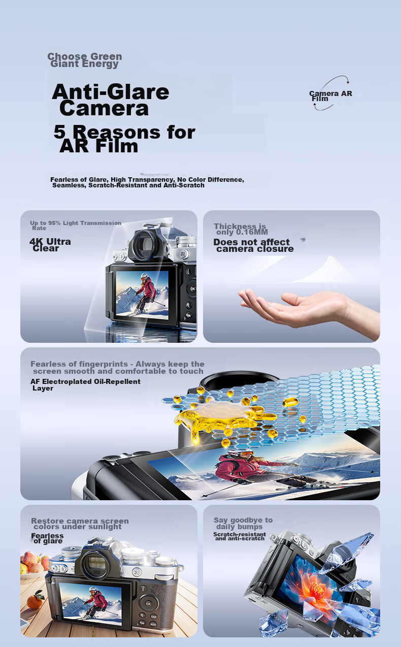 Llano Camera AR Film, Camera Screen Protector, Suitable for Nikon Cameras ZFC Z30 Mirrorless Cameras Accessories, Single Piece 3