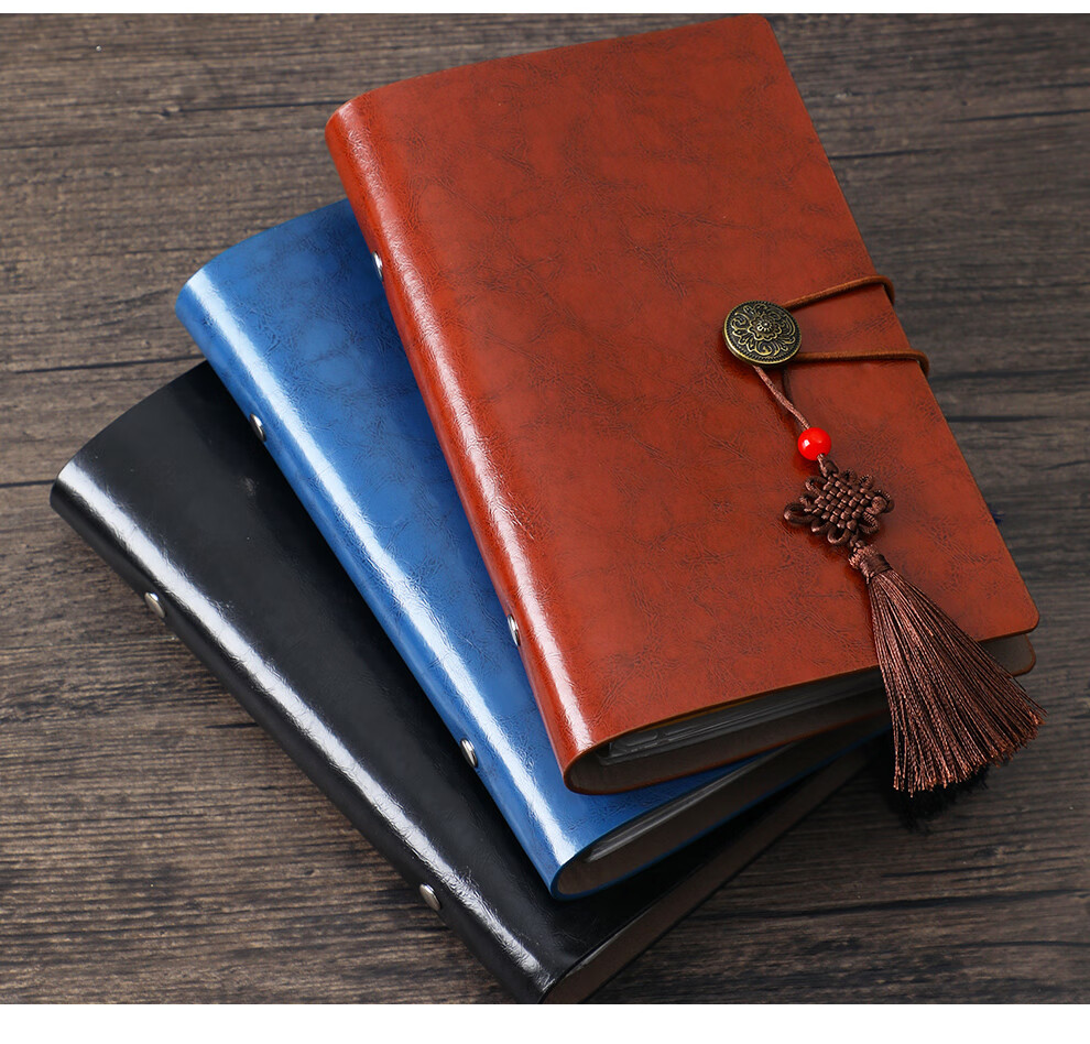 Longe A6 Planner Notebook with Strap, Portable Diary, DIY Journal, Vintage Travel Planner, Stationery Gift Box Set, Customizable, Red, Souvenir 10