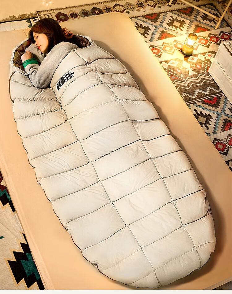 TAN XIAN ZHE TAN XIAN ZHE Feather Sleeping Bag, Adult Outdoor Indoor Autumn Winter, Widened And Thickened, Warm Camping Feather Sleeping Bag 11