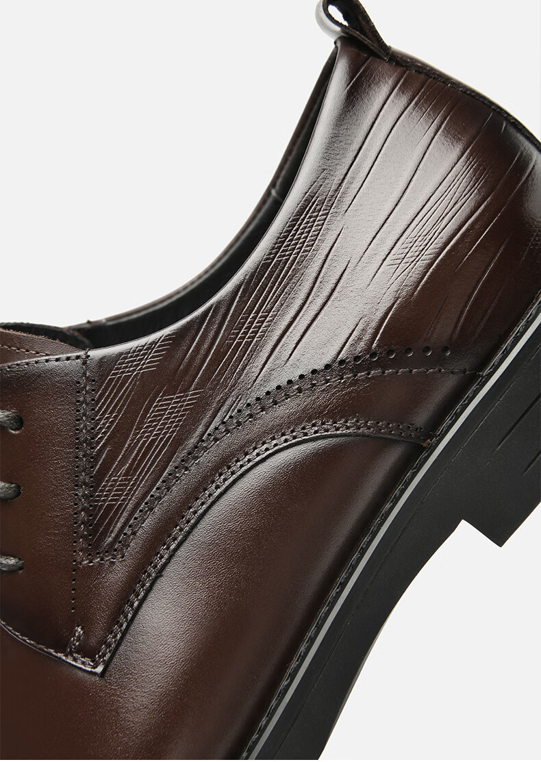 HLA Business Casual Men's Breathable Leather Derby Dress Shoes HAAPXM1EBA068 Black Size 38 17