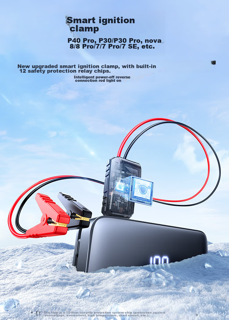 Baseus [National 3C Certified], Car Emergency Jump Starter Air Pump All-In Device, Portable Power Bank for Outdoor Use 8
