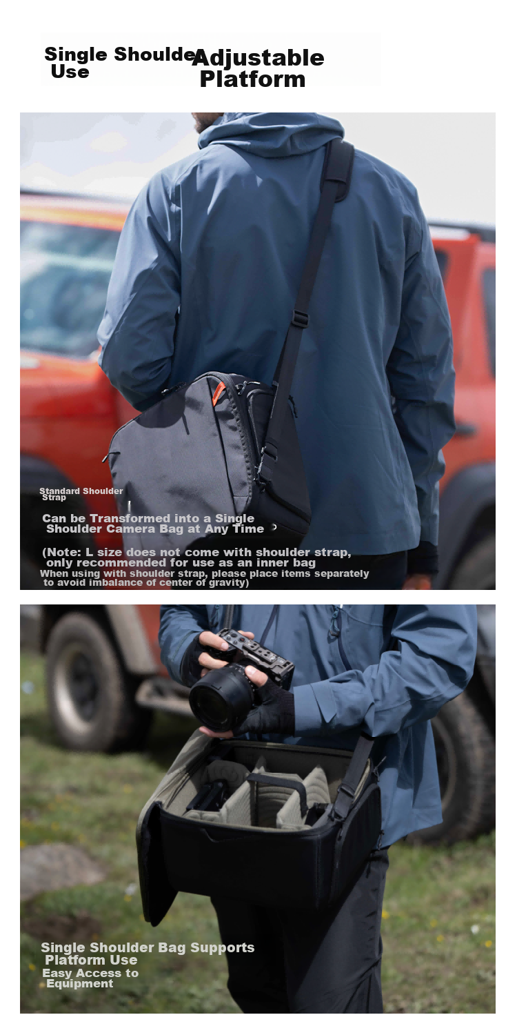 PGYTECH Camera Inner Case, DSLR Lens Inner Case Storage Bag, Shoulder Photography Bag, Camera Bag, DIY Partition, Shockproof Handheld Anti-Splash Portable Storage, XS Size 6