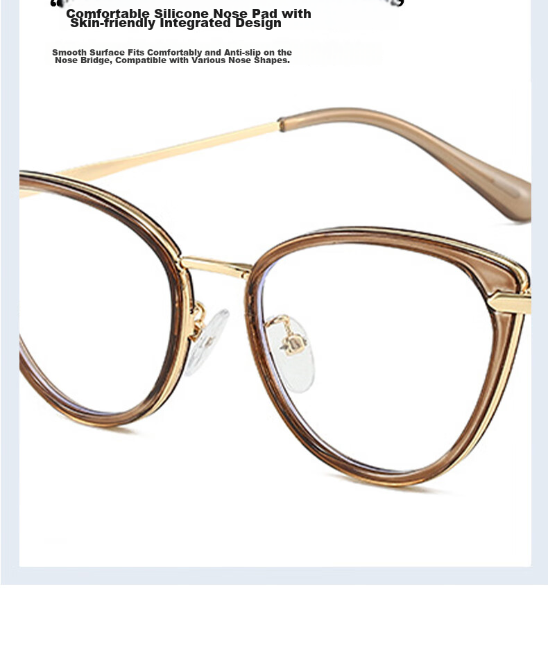 Boshide Blue Light Blocking Glasses, Non-Prescription Glasses, Cat Eye Glasses, No Prescription, Bare Face Beauty, Protective Eyewear, Pastoral Ice Coffee 14