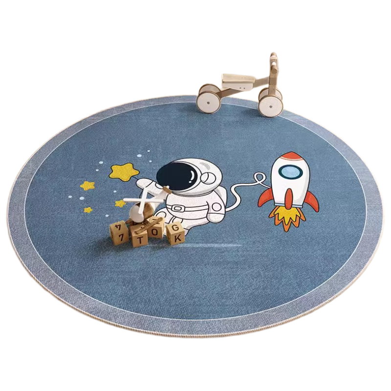 Yinshang Children's Round Swivel Chair, Computer Chair, Study Chair, Floor Mat, Study Room Rocking Chair, Foot Pad, Non-Slip Carpet, Customizable