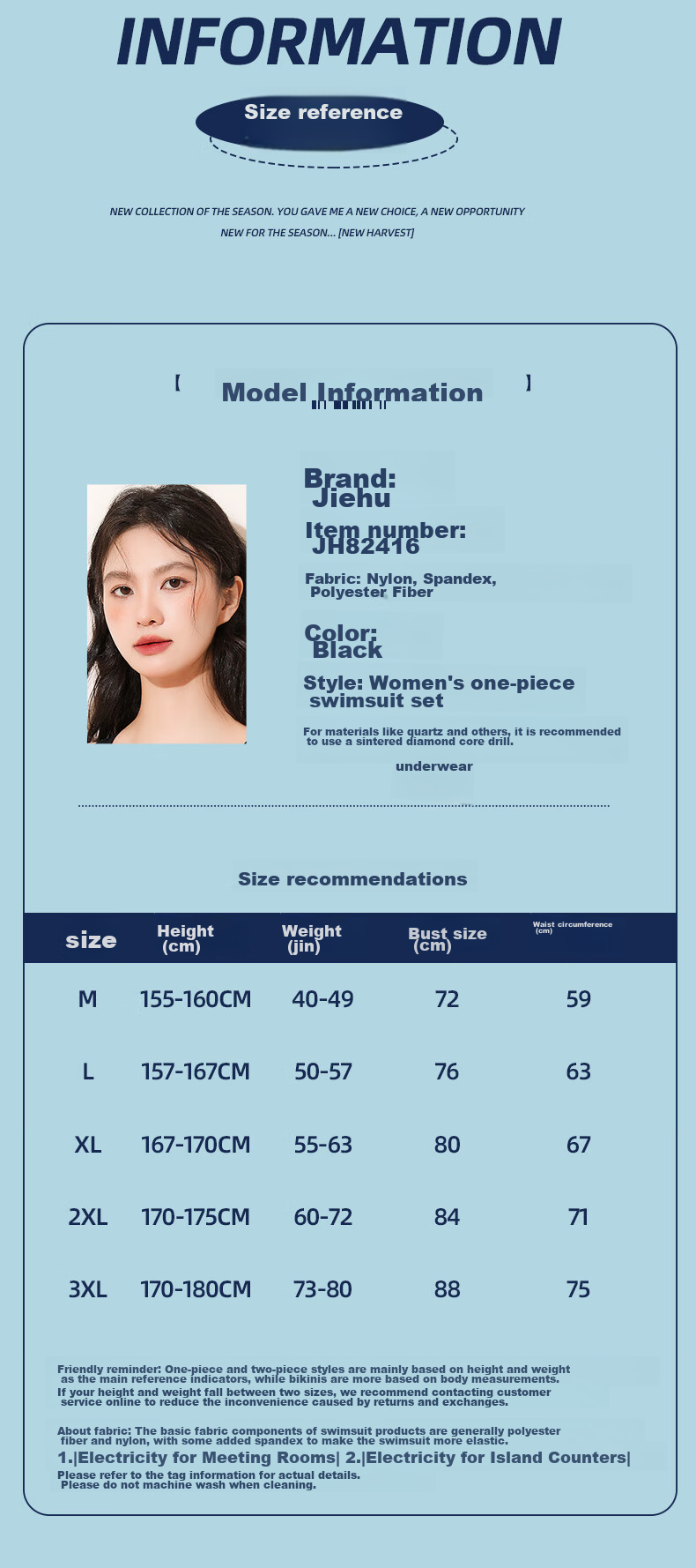 Jiehu Women's One-Piece Swimsuit, Square Leg, Professional Athletic, Slimming, Backless, Tummy Control, Conservative Swimwear, Hot Spring Resort Swimwear 9