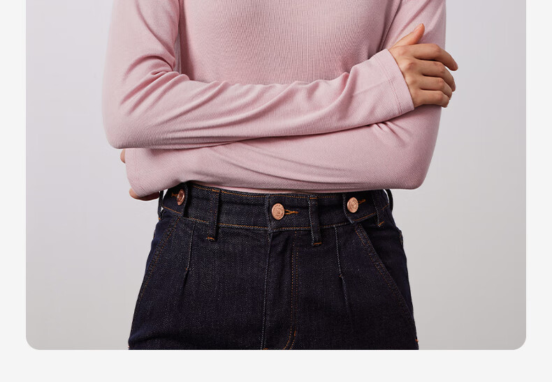 Navigare Women's Turtleneck Slim-Fit Base Layer, High-Elastic Solid Color Long-Sleeve Top 2335084501 36