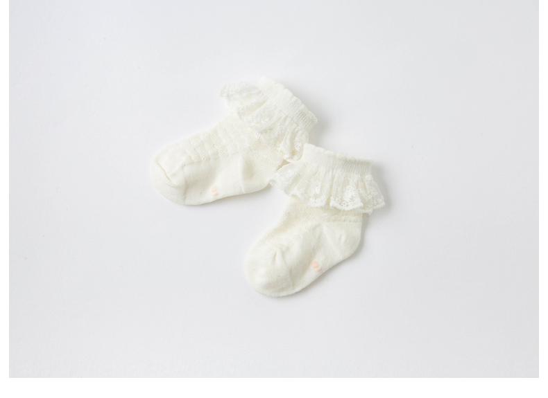 DAVE & BELLA Girls' Summer Short Socks, DB17732, Pink And White, Size 9CM 13