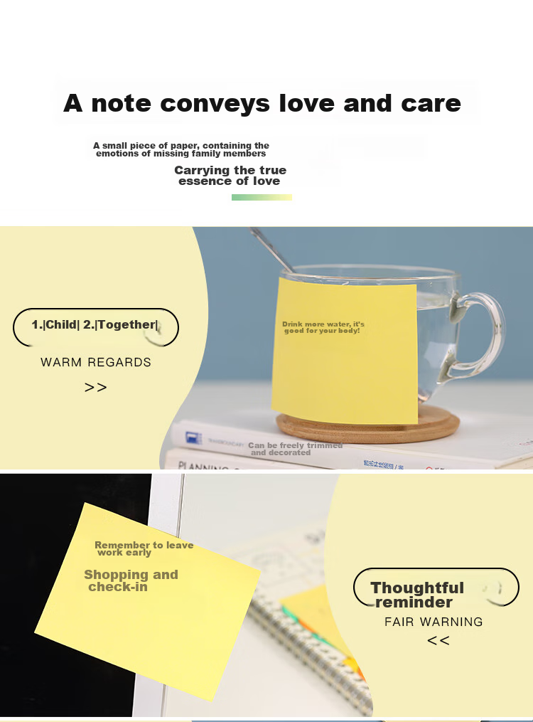 COMIX 12 Packs Colorful Sticky Notes, Adhesive Memo Pads, 76*101mm Large Size, Self-Adhesive Message Paper/Note Pads, Office Supplies, D5003 Yellow 9