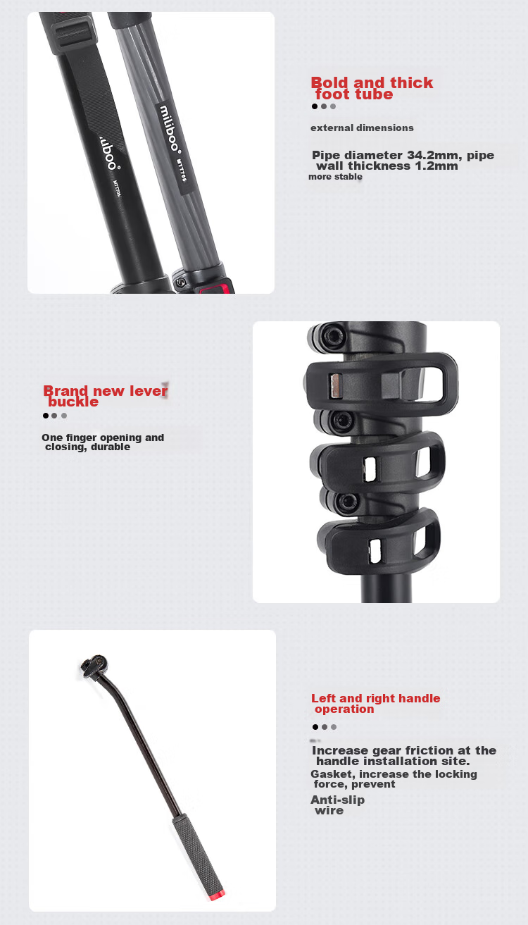 Milibo MTT705BS Third-Generation Monopod Carbon Fiber Tripod for DSLR Cameras, Professional Photography And DV Shooting with Hydraulic Head Kit 18