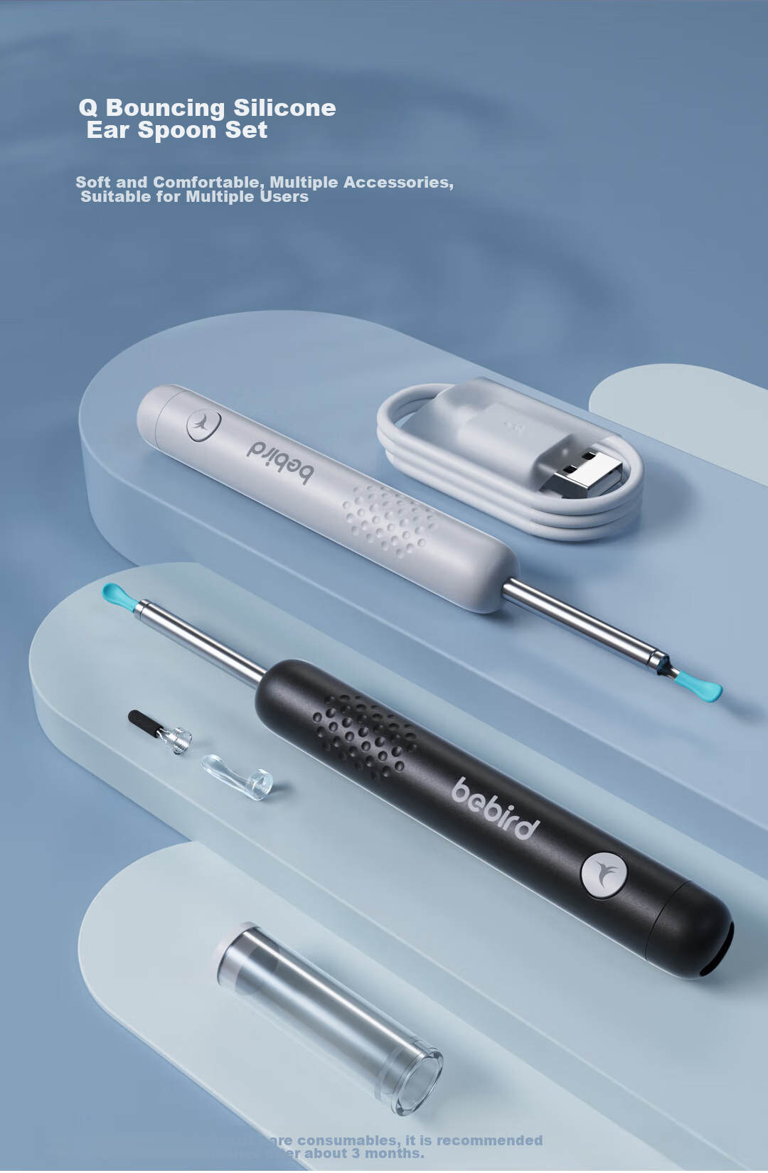 Bebird Visual Ear Pick, Ear Spoon, Ear Cleaning Stick, Hummingbird Ear Cleaning Tool, High-Definition Endoscope, K3 Pro Black 13