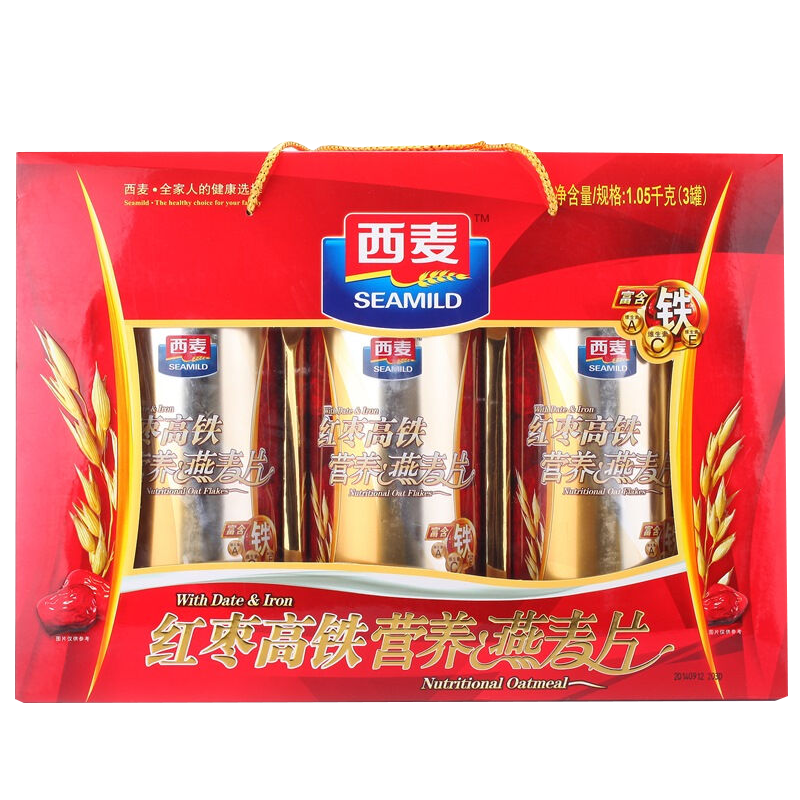 西麦红枣高铁燕麦片礼盒1050g谷物早餐营养代餐送礼佳品