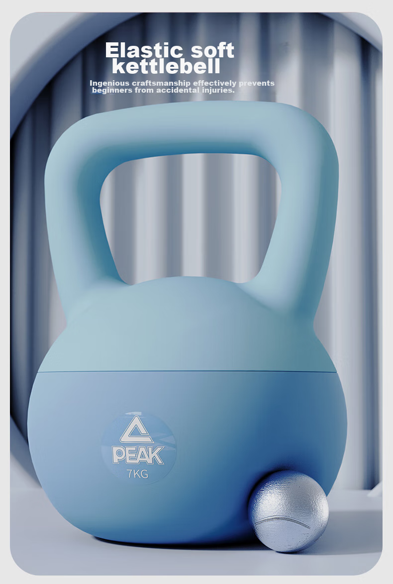 PEAK Soft Kettlebell for Men's Home Fitness, Glute Exercise, Strength Training, Lifting Kettlebell Dumbbell, 8 Kg, Sky Blue 4