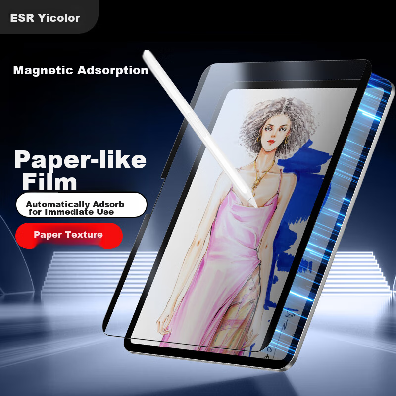 ESR Magnetic Paper Film for IPad Pro 2025/24, New 11-Inch M5/4 Detachable Writing Film, Anti-Fingerprint Shockproof Protective Paper-Like Film for Apple Tablet