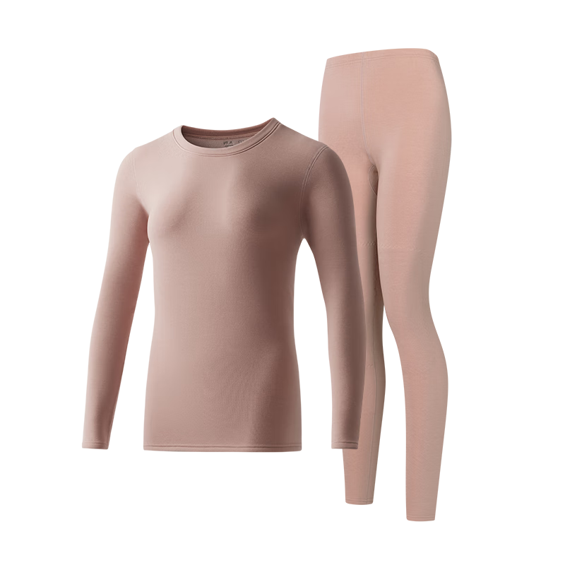 HLA [Xiaohuo-7 Fen Huo] Thermal Underwear for Women, Fleece-Lined, 350g Warm Ginger Heating Patch, Autumn Top And Bottom Set