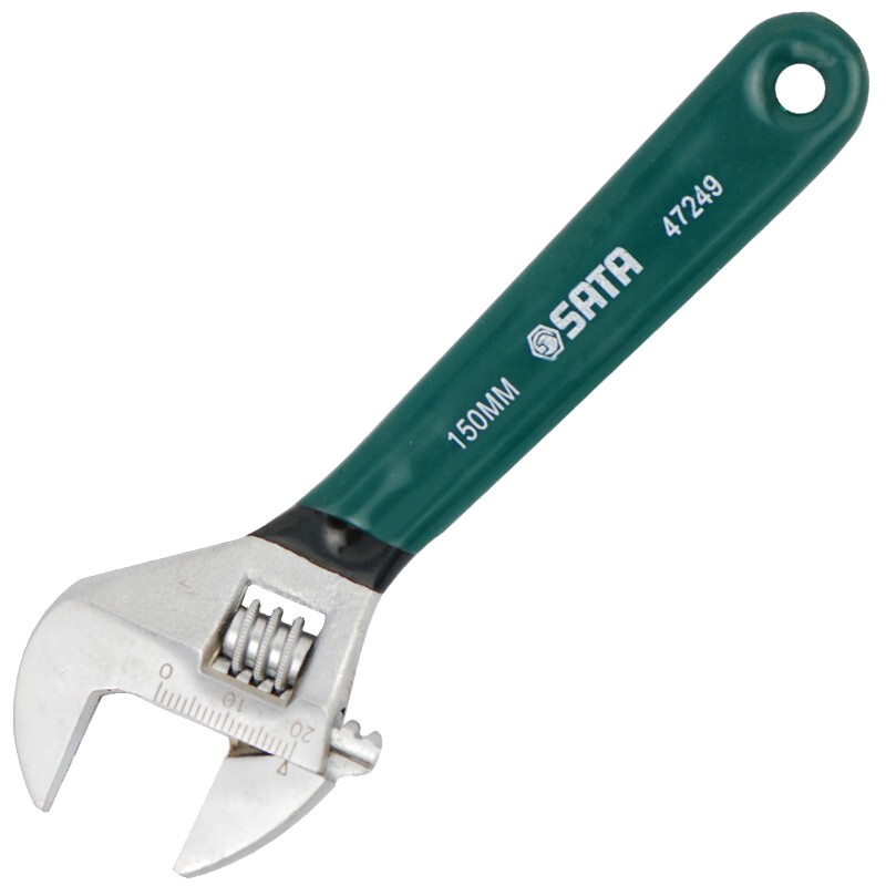 SATA Plastic-Coated European Adjustable Wrench, Multiple Sizes Available, 6" Adjustable Wrench 47249