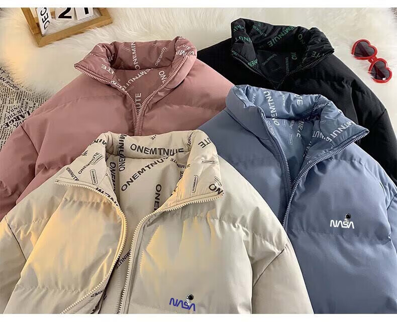 NASA MARVEL Cotton Jacket for Men, Winter Coat, Versatile Thick Warm Puffer Jacket, Reversible Couple's Outfit, Casual Cotton Coat 13