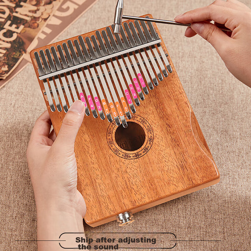 Asasi 21-Key Kalimba Thumb Piano for Adults And Children, Beginner Finger Piano Gift Portable Musical Instrument Peach Electric Case Model