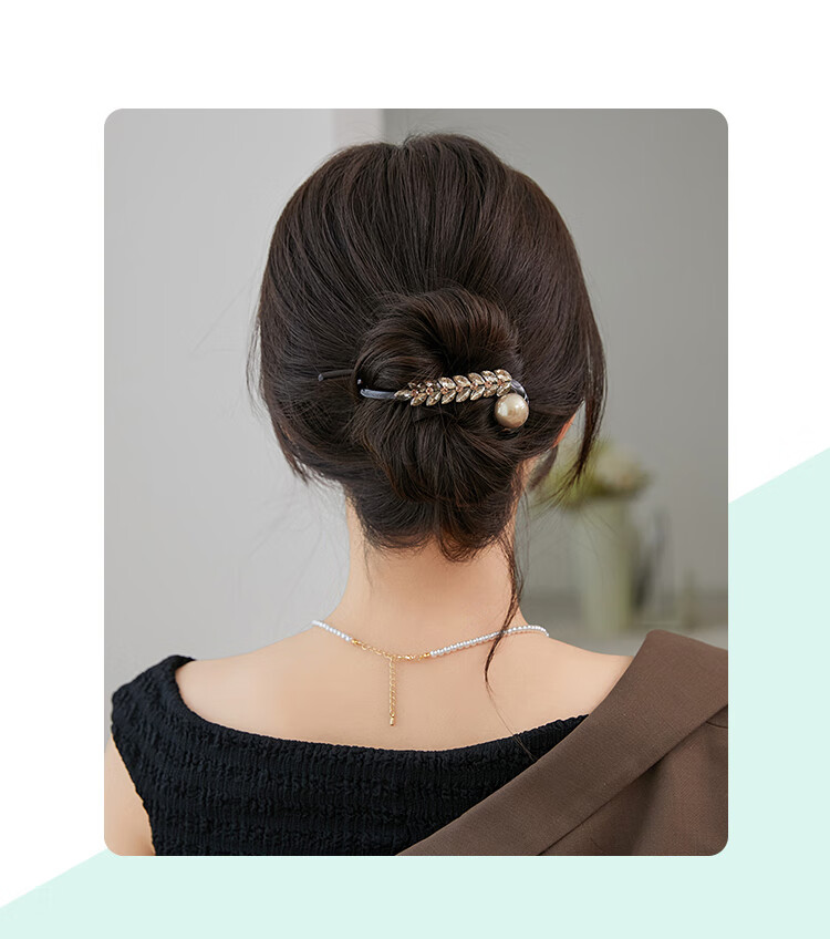 CHIMERA Luxury Wheat Ear Hair Clip Twisted Bun Clip Half-Up Hairpin One-Word Claw Clip Hair Accessory for Women Birthday Gift 1