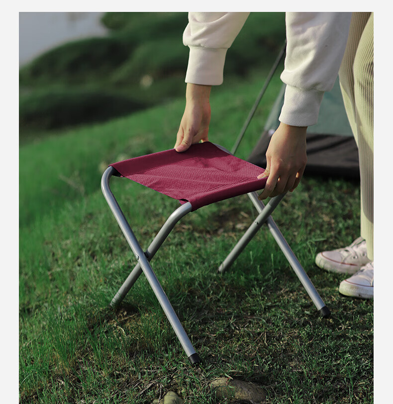 Langxingzhe Outdoor Folding Stool, Portable Small Stool, Casual Small Bench, Art Sketching Picnic Fishing Household Stool, White 8