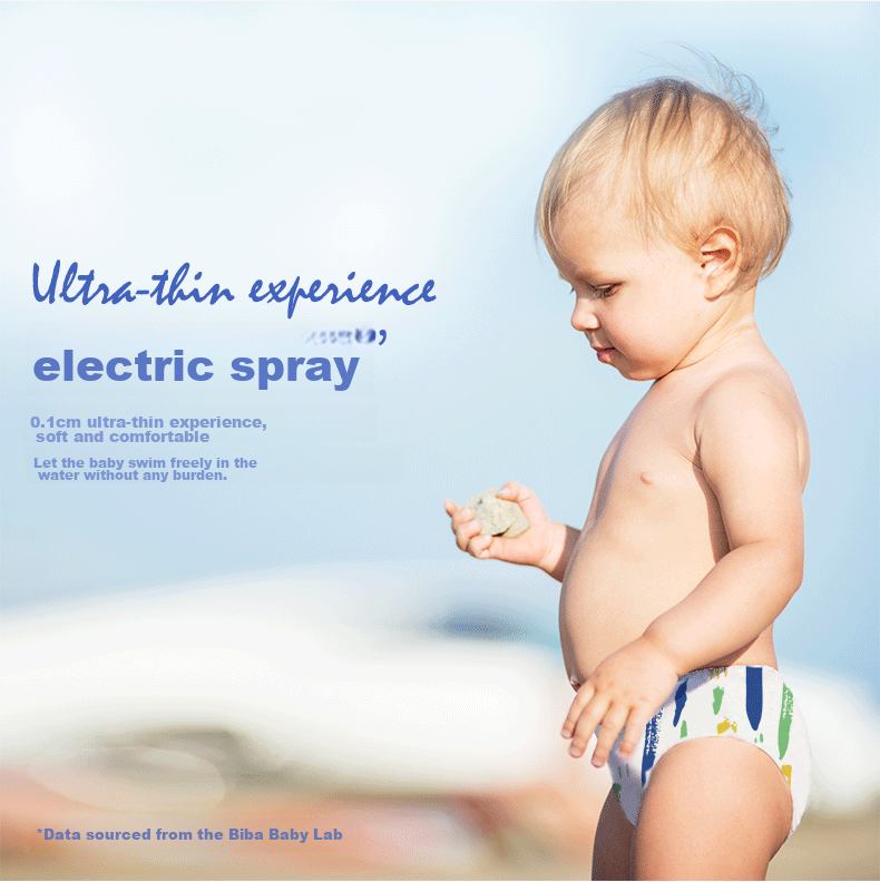 Bibabaobei Summer Series Swimming Trunks, XL Size 5 Pieces (12-17kg), Disposable Waterproof Pants for Infants, Baby Diapers 5