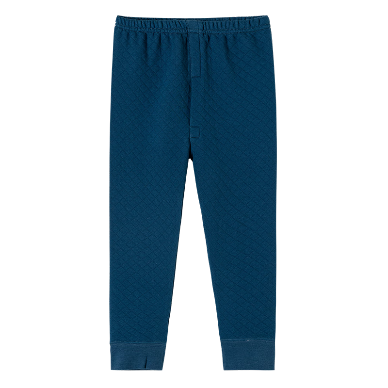 Dingguagua Boys' Thermal Underwear, Single Pack, Autumn And Winter Air Cotton, Three-Layer Padded, Thickened Style, Boys' Autumn Pants, Blue, Size 150