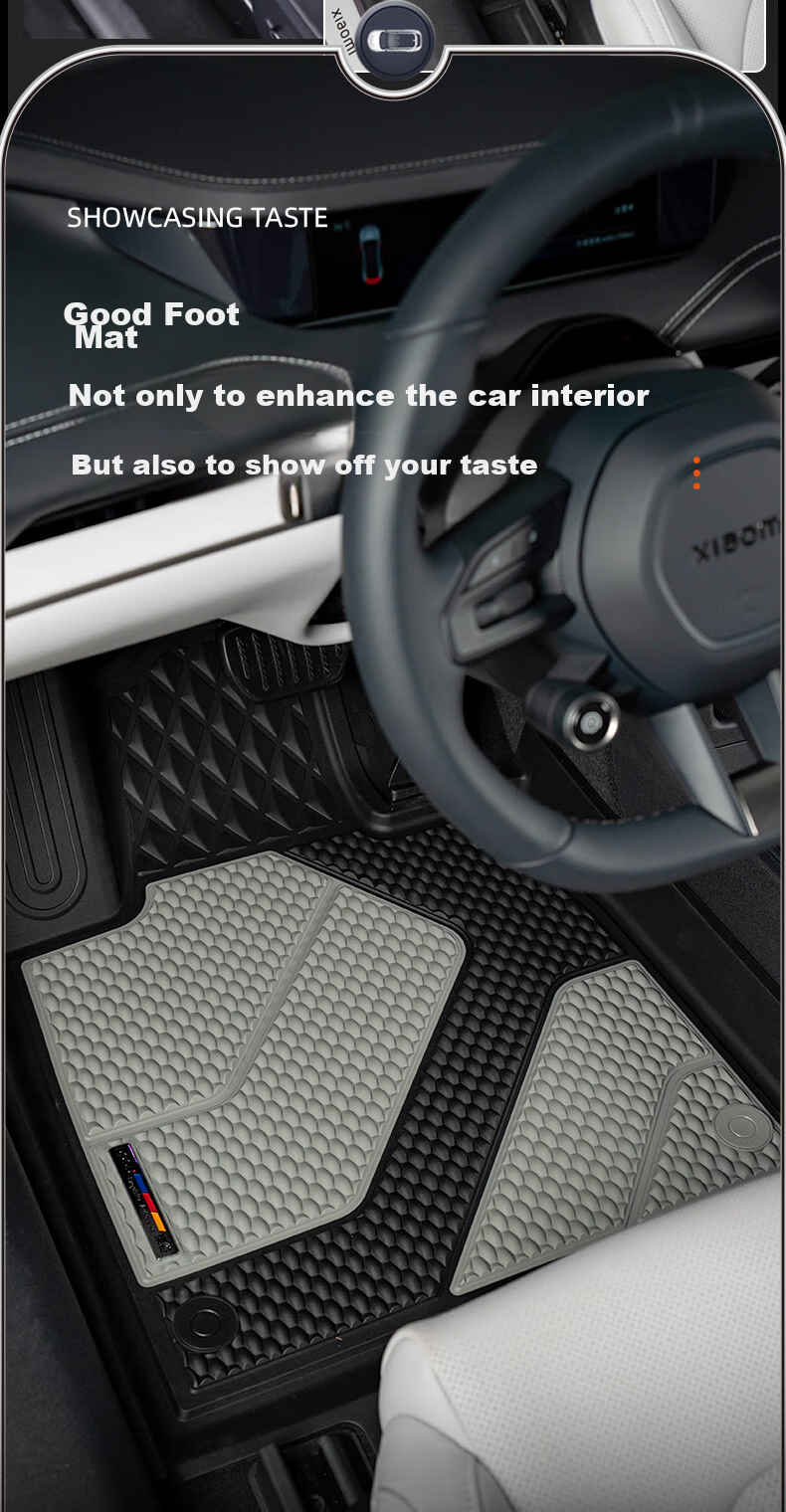 DOGU Xiaomi SU7 Full TPE Car Floor Mats + Plain Carpet Double-Layer Floor Mats Original Color Floor Mats [CCTV Exhibition] 2