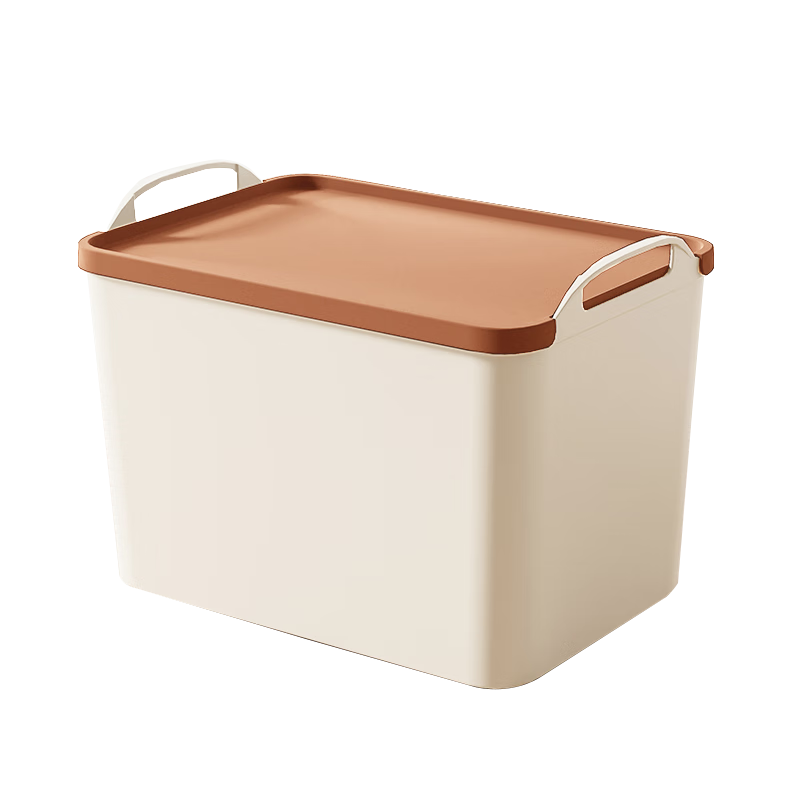 Baicaoyuan Portable Desktop Storage Box, Miscellaneous Item And Snack Organizer, Storage Container for Bedroom And Kitchen, Toy Storage with Lid, Shallow Large Size