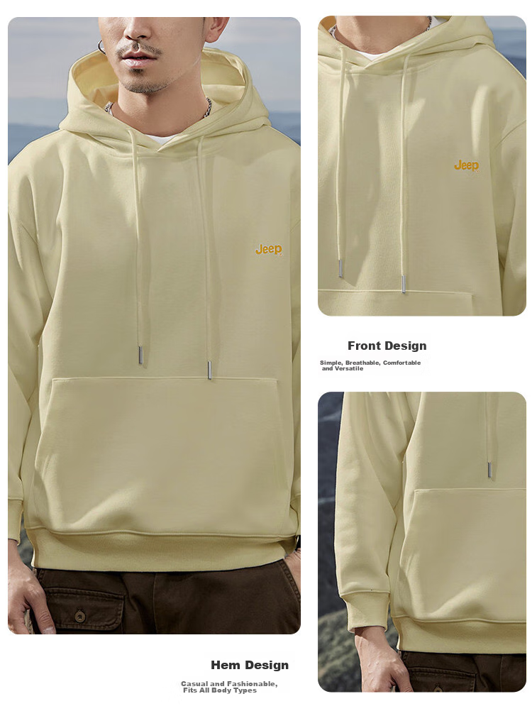 JEEP Men's Hooded Sweatshirt, Heavyweight Hoodie Jacket for Men, Loose-Fitting Spring And Autumn Outerwear for Men in 2026 5