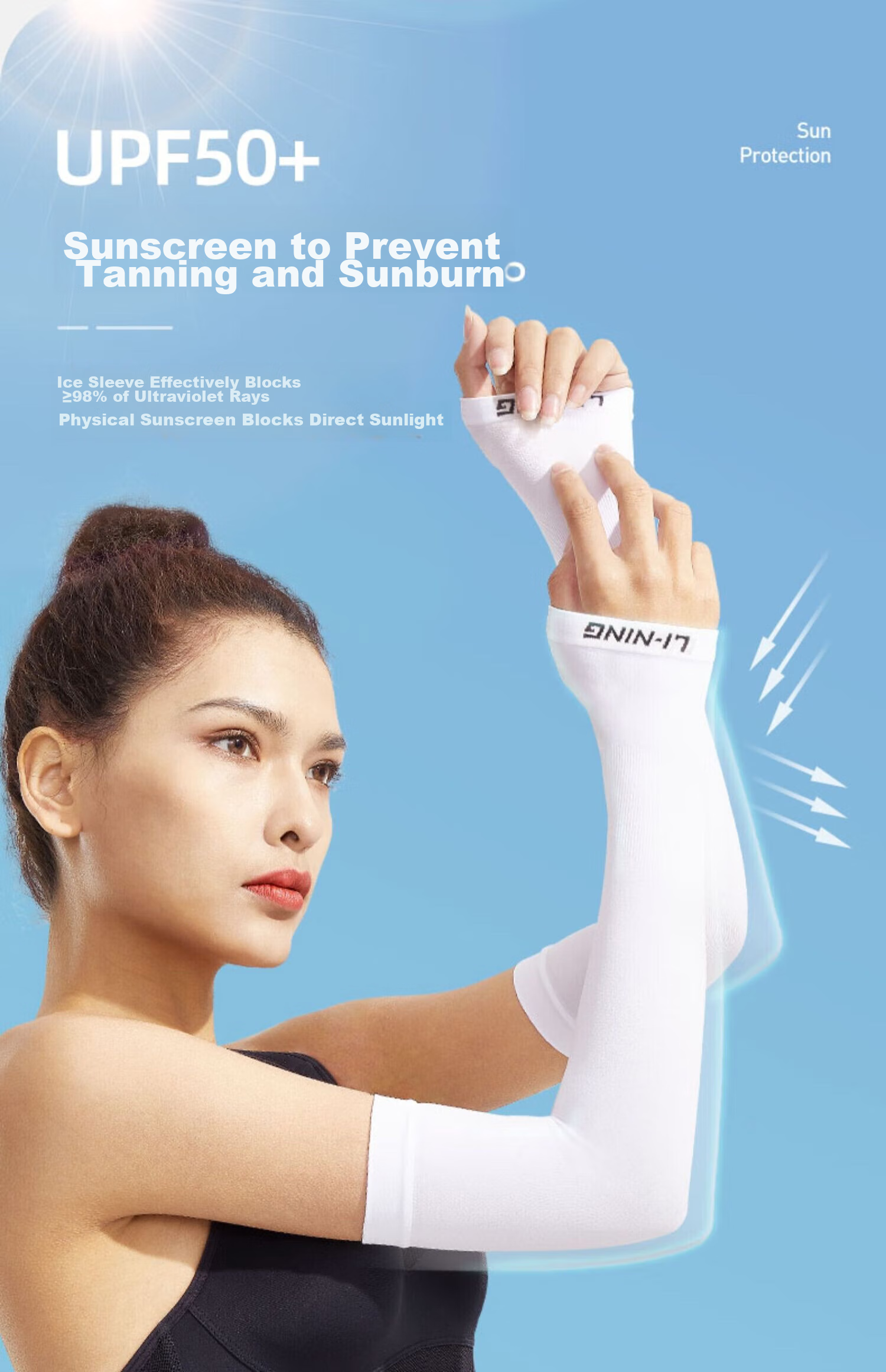 Li-Ning Ice Sleeves for Men And Women, Sun Protection Ice Silk Arm Sleeves, Gaming Arm Sleeves, UV Protection, for Driving, Outdoor Sports, And Fishing 6