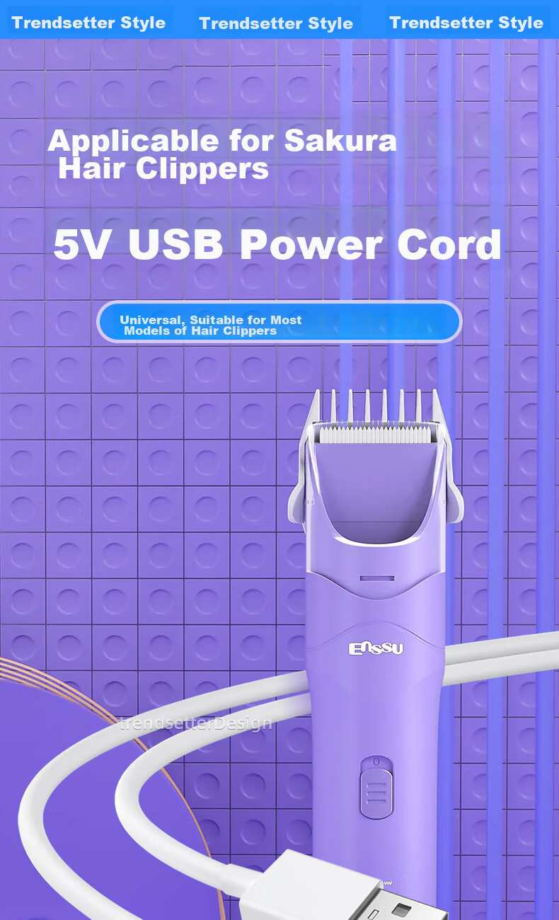 Chaofan Compatible with Enssu Children's Hair Clipper Charging Cable, Charger for ES969, ES825, ES828A, ES999 Electric Trimmer, USB Power Cord 1