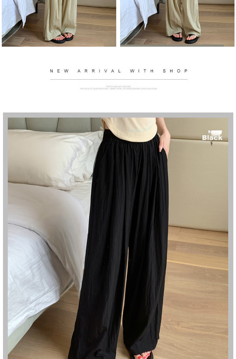 LangSha Ice Silk Wide-Leg Pants Women Summer Thin High Waist Draped Zen Lazy Yamamoto Style Cotton Linen Casual Pants 12