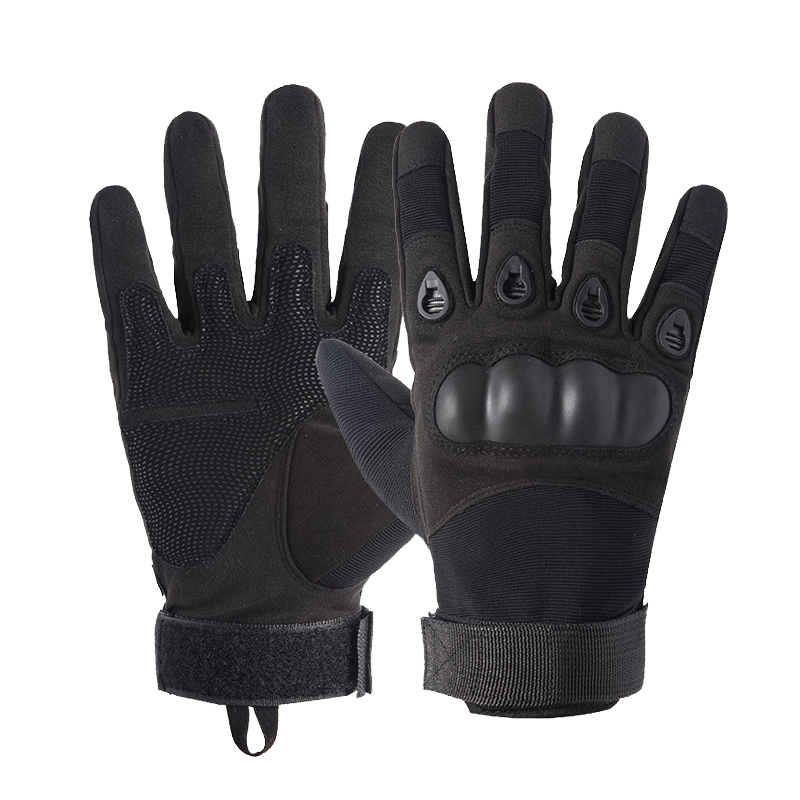 BIKEBROS Motorcycle Tactical Gloves, Men's Outdoor Combat Full-Finger Gloves, Training Non-Slip Riding Equipment, Black XL