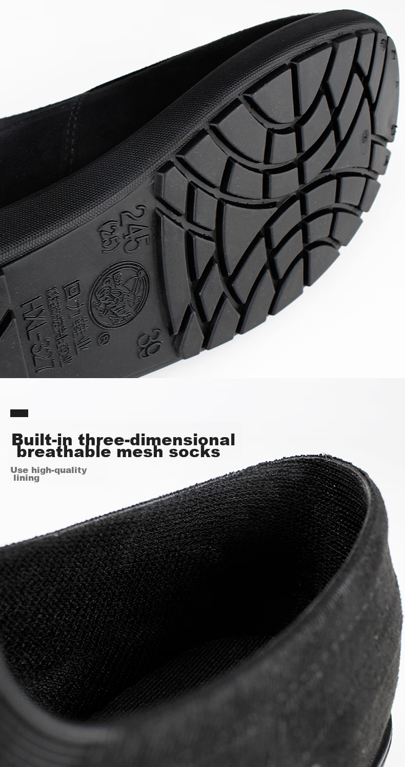 Huili Low-Top Rain Boots for Men, Outdoor Waterproof Shoes, Fashionable Rubber Boots, Overshoes HXL327 Black Size 39 9