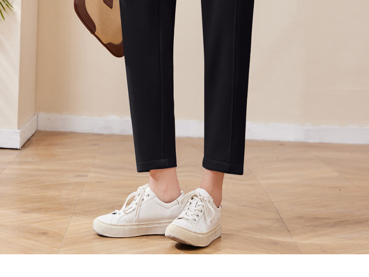 Chushen Women's Casual Pants, Fashionable And Versatile, High-Waisted Loose-Fitting Slimming Nine-Point Harem Pants, Grandma Pants S141K2005 21