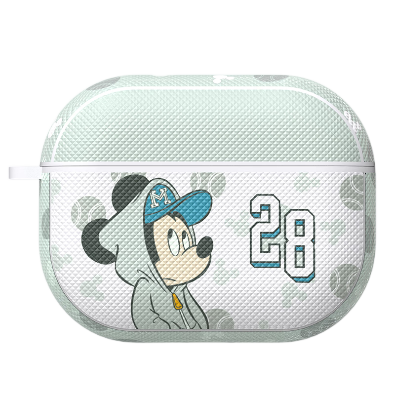ESCASE AirPods Pro Second-Generation Protective Case, Apple Pro 2 Earphone Cover, Disney Mickey Cartoon Leather Texture Soft Trendy Men's Personalized Creative 2022 Model Gray