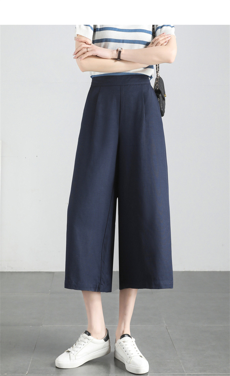 Dme [Sea Salt Mint] Summer Loose-Fitting Commuter Slimming Wide-Leg Cropped Casual Pants 3
